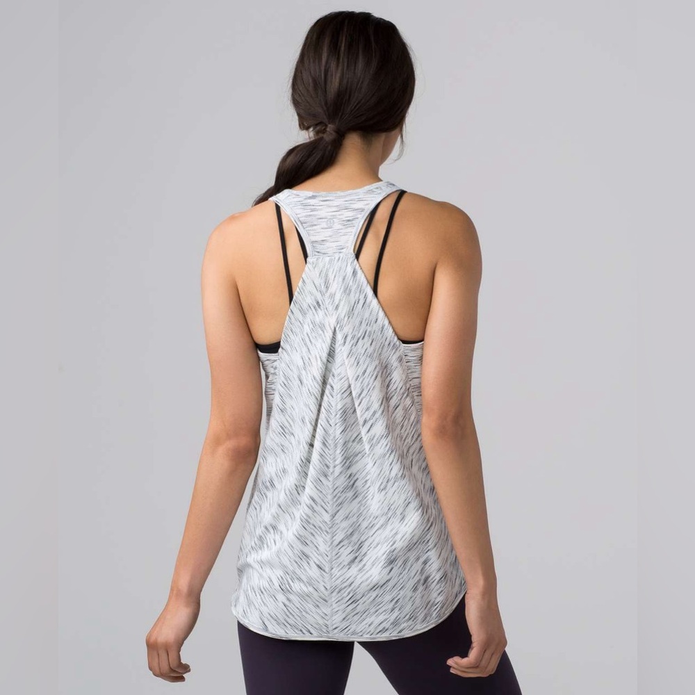 Lululemon Essential Tank Tiger Space Dye Black White Size 8